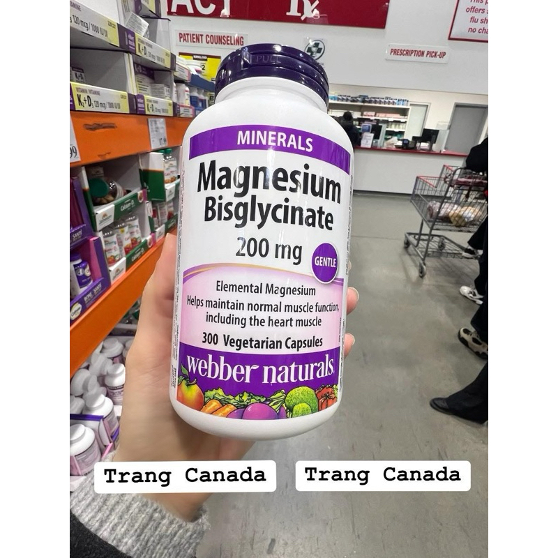 VIÊN UỐNG BỔ SUNG MAGIE BISGLYCINATE 200mg- 300 VIÊN WEBBER CANADA