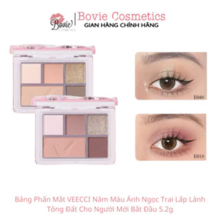 Bảng Phấn Mắt VEECCI Năm Màu Ánh Ngọc Trai Lấp Lánh Tông Đất Cho Người Mới Bắt Đầu 5.2g VC004