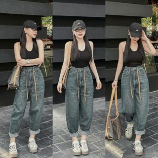 Quần jean nữ bigsize 60-95kg dáng baggy che khuyết điểm, quần baggy nữ dáng trơn basic có lưng thun sau dễ mặc