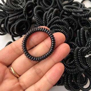 COMBO 10 Dây buộc tóc lò xo - dây cột tóc nhựa xoắn bé màu đen