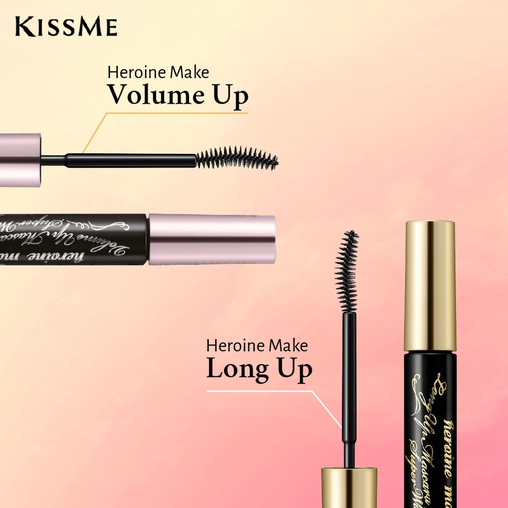 Mascara Chuốt Mi Dạng Màng Phim Nâng Cao Làm Cong, Dài Và Dày Mi Kissme Heroine Mascara Super WP
