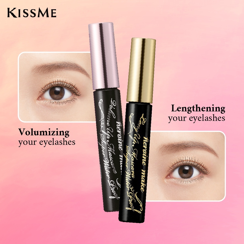 Mascara Chuốt Mi Dạng Màng Phim Nâng Cao Làm Cong, Dài Và Dày Mi Kissme Heroine Mascara Super WP