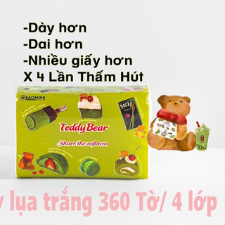 Giấy Ăn Rút TEDDY BEAR Essential Softness, Khăn Giấy Lụa Trắng Mịn 360 Tờ 4 Lớp Mềm Mại Dai Hơn Dày Hơn