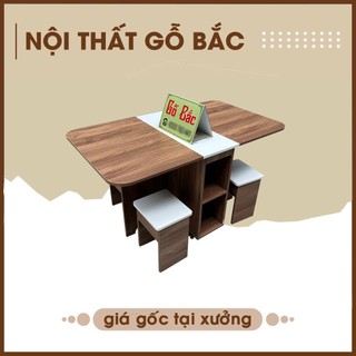 Bàn ghế ăn thiết kế thông minh, kiểu dáng gọn gàng, tiết kiệm diện tích gỗ MDF phủ melamine