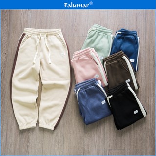 Quần Nỉ Trần Bông Phối Viền Cho Bé, Quần Jogger Mùa Đông Nỷ Bông Bé Trai/Bé Gái Bo Chun Gấu, Quần Dài Nỉ Thu Đông Trẻ Em