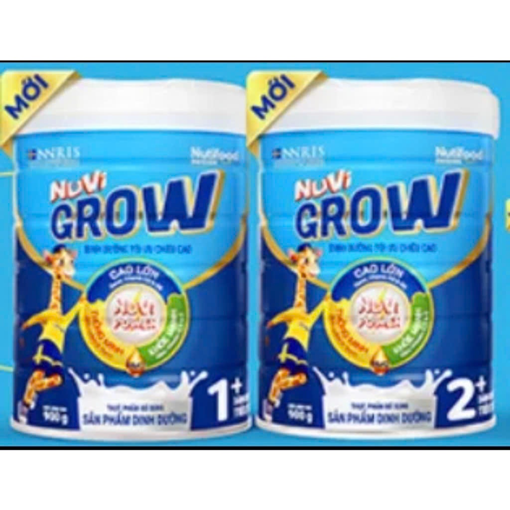 Sữa Nutifood Nuvi Grow 1+ và 2+ lon 900g giúp phát triển chiều cao cho trẻ