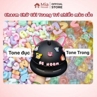 [Tặng Keo Dán] Charm Chữ Cái Trang Trí nhiều mầu sắc Mũ Bảo Hiểm, Ốp Lưng , làm đồ DIY, trang trí dép, kẹp tóc