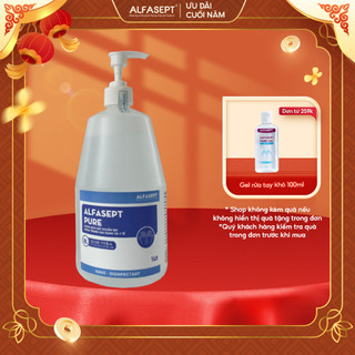 Dung Dịch Rửa Tay Khô ALFASEPT Pure Gel Phù Hợp Cho Da Nhạy Cảm, Giúp Diệt khuẩn, Tăng Cường Dưỡng Ẩm Lọ 1L
