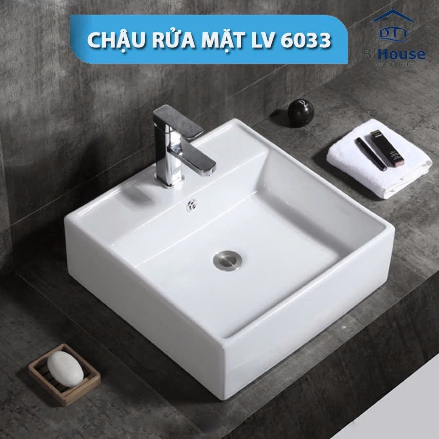 Chậu rửa mặt dương bàn (Lavabo) LV 6033
