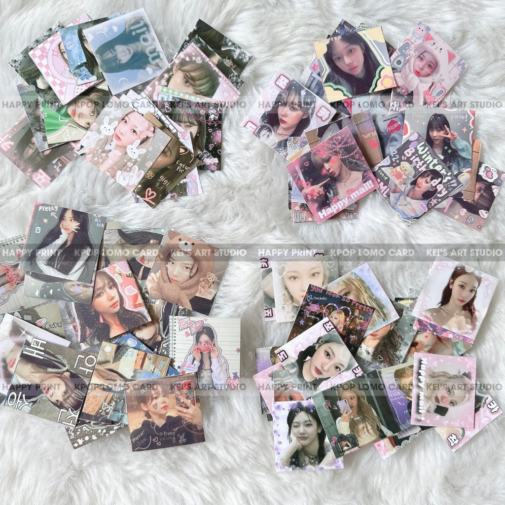 Set 100 tem niêm phong sticker nhãn dán AESPA: Karina, winter, giselle, ningning dễ thương, kpop cut