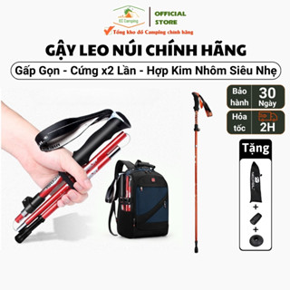 Gậy leo núi gấp gọn hợp kim nhôm chống sốc chống trượt, gậy đi bộ chất liệu cao cấp trekking