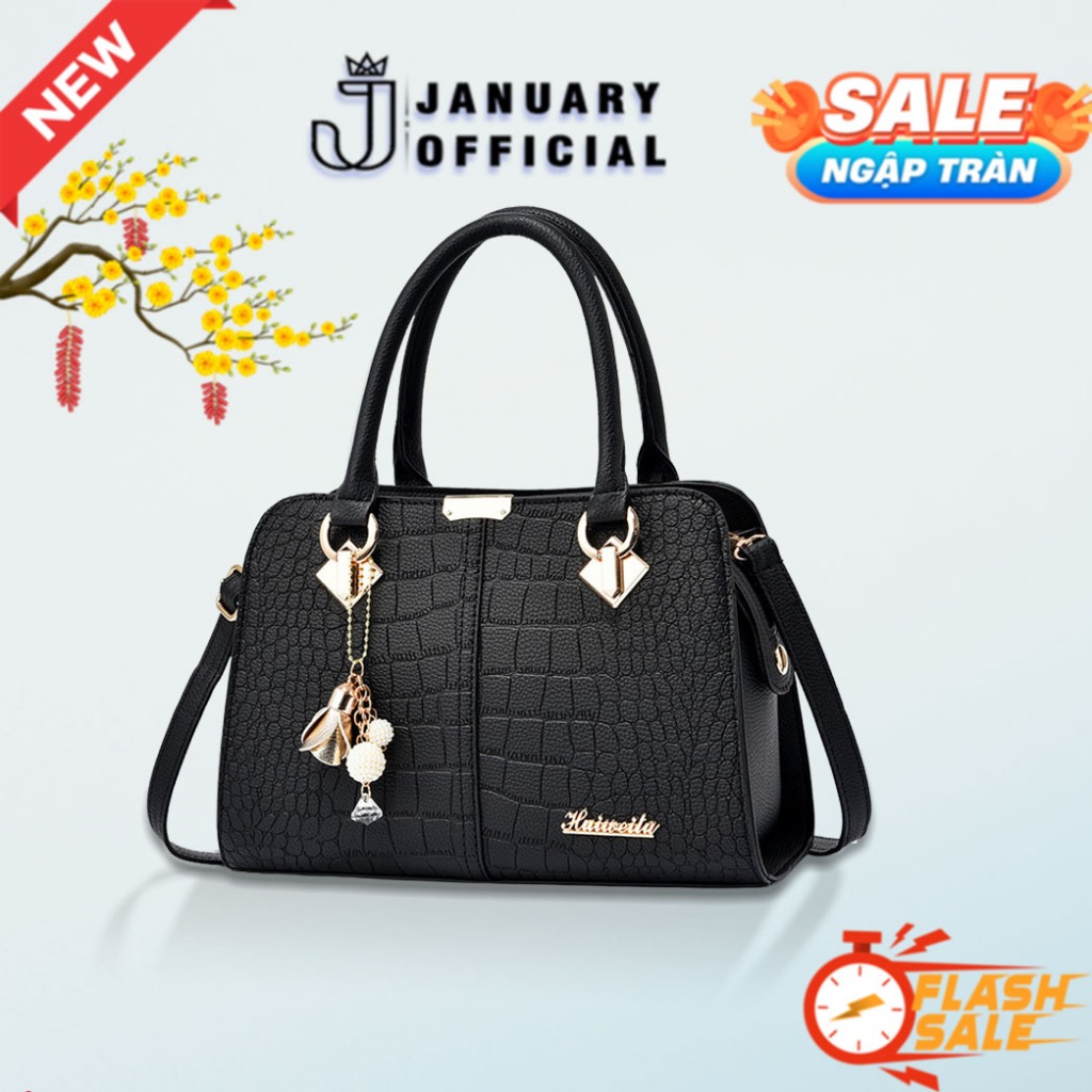 Túi xách nữ công sở đi làm đi tiệc, túi xách đeo chéo đeo vai màu xám - January GC23