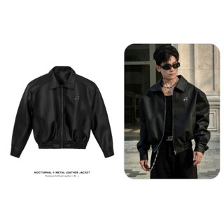 [LIMITED- NO RESTOCK] Áo Khoác Da Nocturnal Metal Leather Jacket Unisex Local Brand Nam Cao Cấp Dài Tay Cổ Bẻ