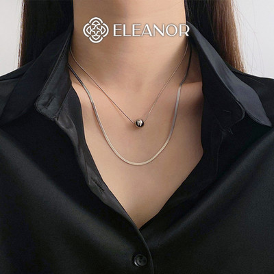 Dây chuyền layer nữ titan Eleanor Accessories mặt hình viên bi phụ kiện trang sức vòng cổ 9338