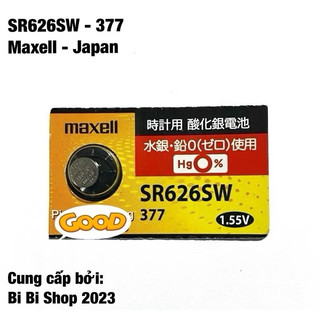 Pin đồng hồ sr626sw 377 maxell chính hãng vỉ 1 viên - made in japan