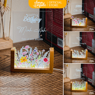 Đèn Ngủ Decor 3D Khắc Chữ Theo Yêu Cầu Nhiều Mẫu Mã, Đèn LED Trang Trí Bàn Làm Việc, Quà Cưới, Quà Sinh Nhật Claramade