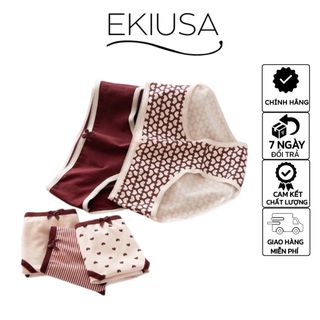 Quần Lót Nữ EKIUSA Cotton Set quần lót cotton mềm mịn tông tim đỏ 2809