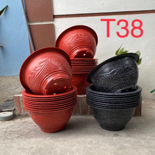   Combo 5-10 cái Chậu nhựa trồng cây Phúc lộc thọ T38 nhiều màu KT 36x20cm,chậu trồng hoa cây cảnh quất đào tết 