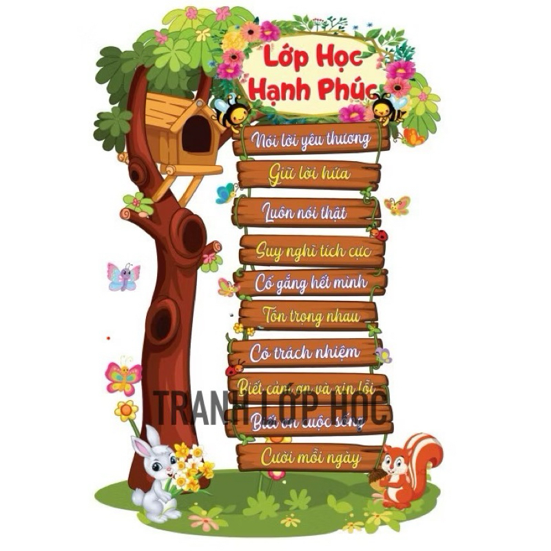 (Có sẵn) Trang trí LỚP HỌC HẠNH PHÚC 002