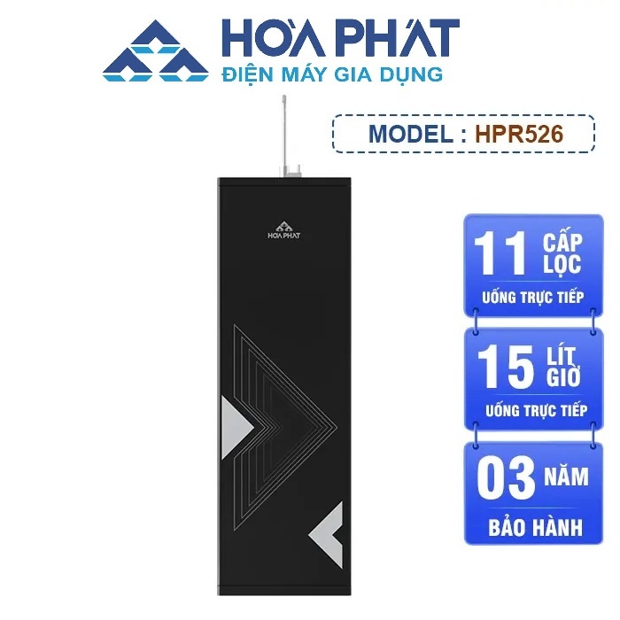 Máy lọc nước RO Hòa Phát tủ đứng HPR526  - Hệ thống 11 lõi đúc chống rò rỉ  - Bảo hành 3 năm