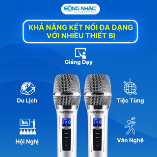 Micro Karaoke Không Dây Guinness M-830D, Chỉnh Echo, Bass, Treble Trên Thân, Micro Du Lịch,Giảng Dạy