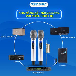 Micro Karaoke Không Dây Guinness M-830D, Chỉnh Echo, Bass, Treble Trên Thân, Micro Du Lịch,Giảng Dạy