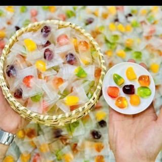 Set 200g kẹo chip bóc vỏ hàng nội địa Trung hương trái cây mix vị