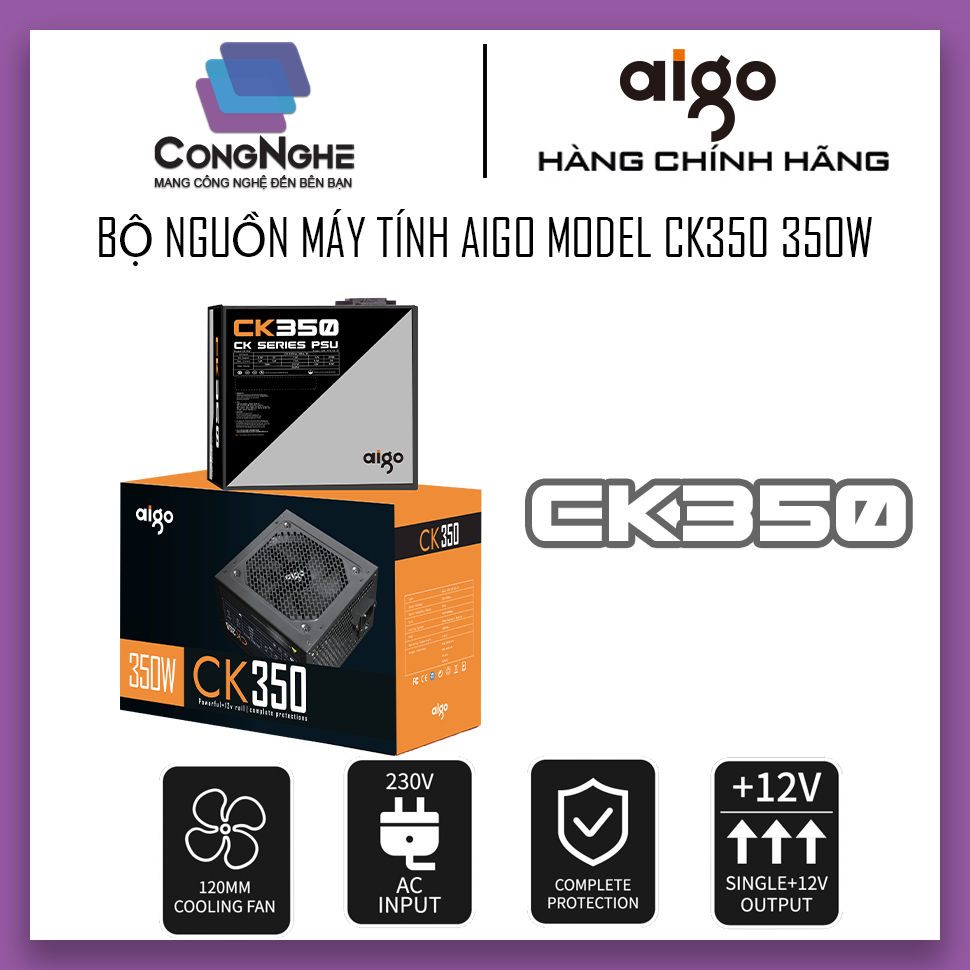 NGUỒN MÁY TÍNH AIGO CK350 350W