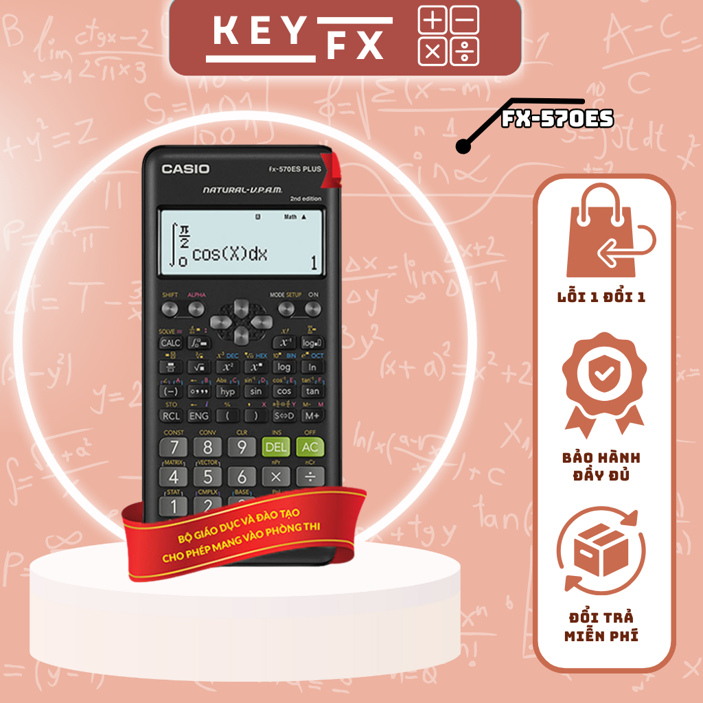 [Chính hãng] Máy tính Học Sinh Casio FX 570ES Plus - 7 Năm Bảo Hành Chính Hãng BITEX - Máy tính 570E