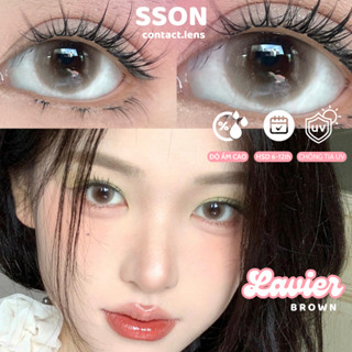 Lens màu  Lavier Brown mắt ướt  Gdia14.2mm 0~6.00 độ kính áp tròng cận Chính hãng SSon Lens