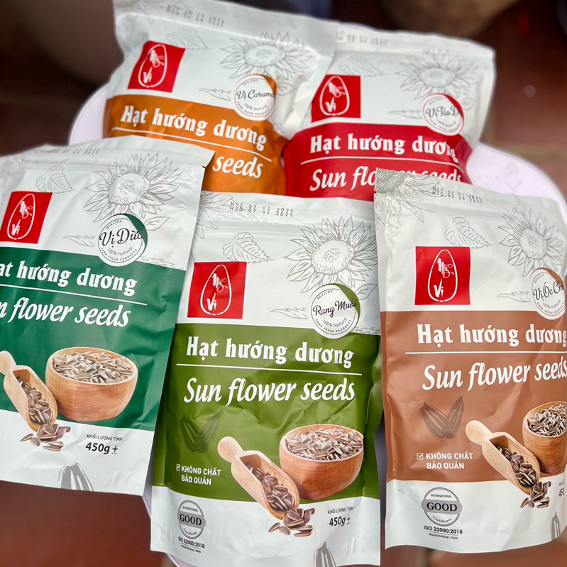 Hạt Hướng Dương vị dừa, vị óc chó, vị caramen - Hướng dương mỹ vị