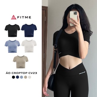 Áo croptop tập gym yoga Fitme Cover23 ôm body có tay form ôm thoáng mát thấm hút tốt - ACCV