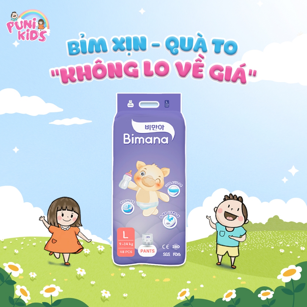 Tã/Bỉm Ngày Đêm BIMANA HÀN QUỐC chất lượng, mềm mại, an toàn, thấm hút tốt size NB/S/M/L/XL/XXL/XXXL