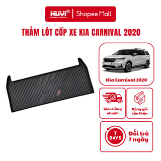 Thảm lót cốp xe Kia Carnival (2020-hiện tại) nhựa TPE đúc 3D chính hãng HUVI Việt Nam