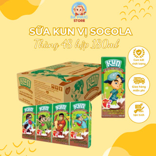 Thùng 48 Hộp Sữa KUN Lúa Mạch Vị Socola 180ml