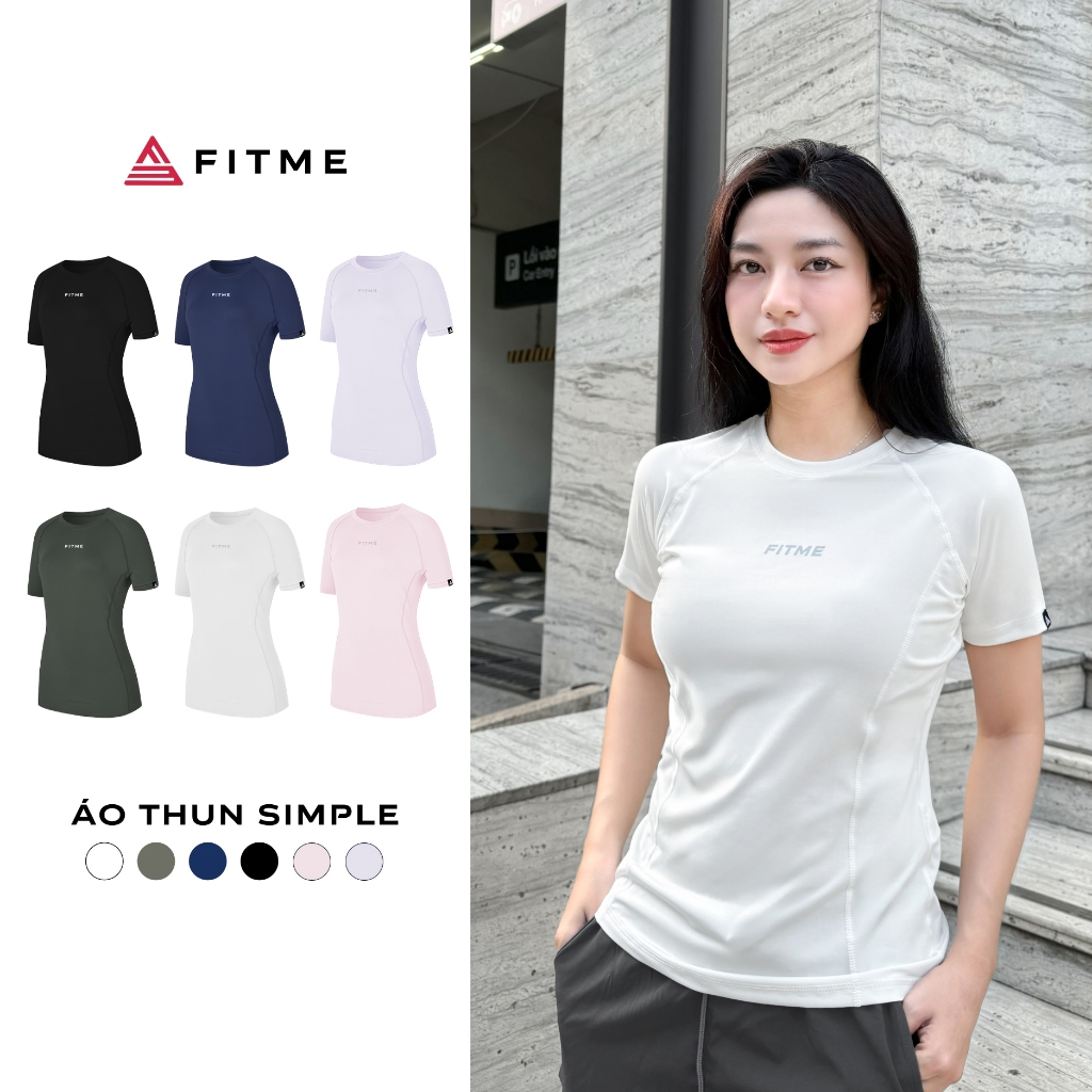 Áo tập gym yoga nữ Fitme Simple thun basic cổ tròn thoáng khí thấm hút tốt ATSP01 | BigBuy360 - bigbuy360.vn