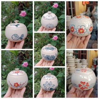  Hũ đựng muối mỡ 250-300ml. gốm sứ Bát Tràng vuốt tay thủ công 