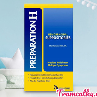 Viên trĩ mỹ Preparation H dạng đặt 12 viên 24 viên,36 viên