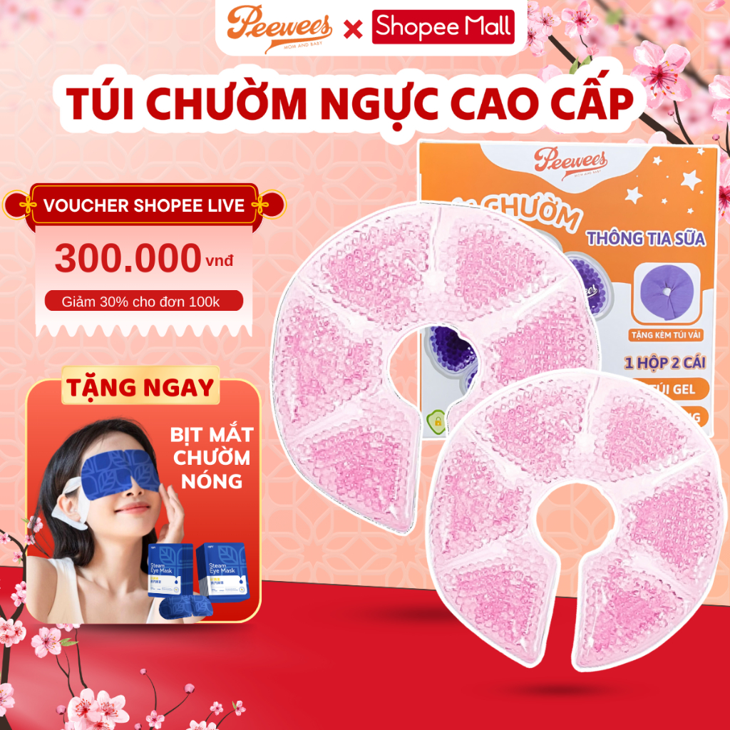 Túi chườm ngực PEEWEES Giảm Đau Ngực Cho Mẹ Sau Sinh, Chườm Nóng Lạnh, Hỗ Trợ Thông Tắc Tia Sữa, Kích Sữa (1 hộp 2 cái)