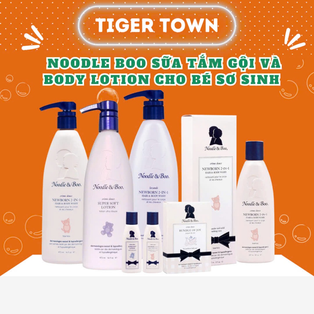 Sữa tắm gội Noodle and Boo 2 in 1 cho bé sơ sinh và trẻ nhỏ hương cream - Hàng Air Mỹ