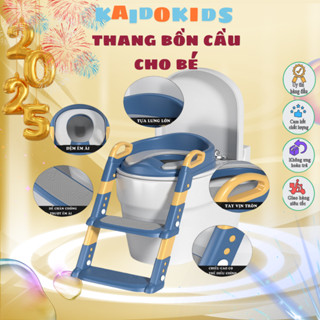 Thang Bô Vệ Sinh Kèm Bệ Lót Thu Nhỏ Bồn Cầu Có Tay Vịn Gấp Gọn An Toàn Cho Bé Yêu