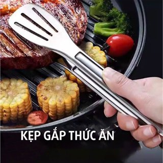 Kẹp gắp thức ăn inox TopV kẹp nướng thịt nướng bbq cây gắp đồ ăn nóng tiện dụng, kẹp gắp đá đa năng