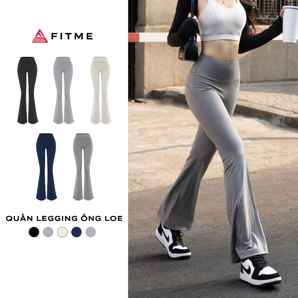 Quần tập gym yoga nữ ống loe Fitme Flow legging cạp cao nâng mông tôn dáng Flare - QDOL