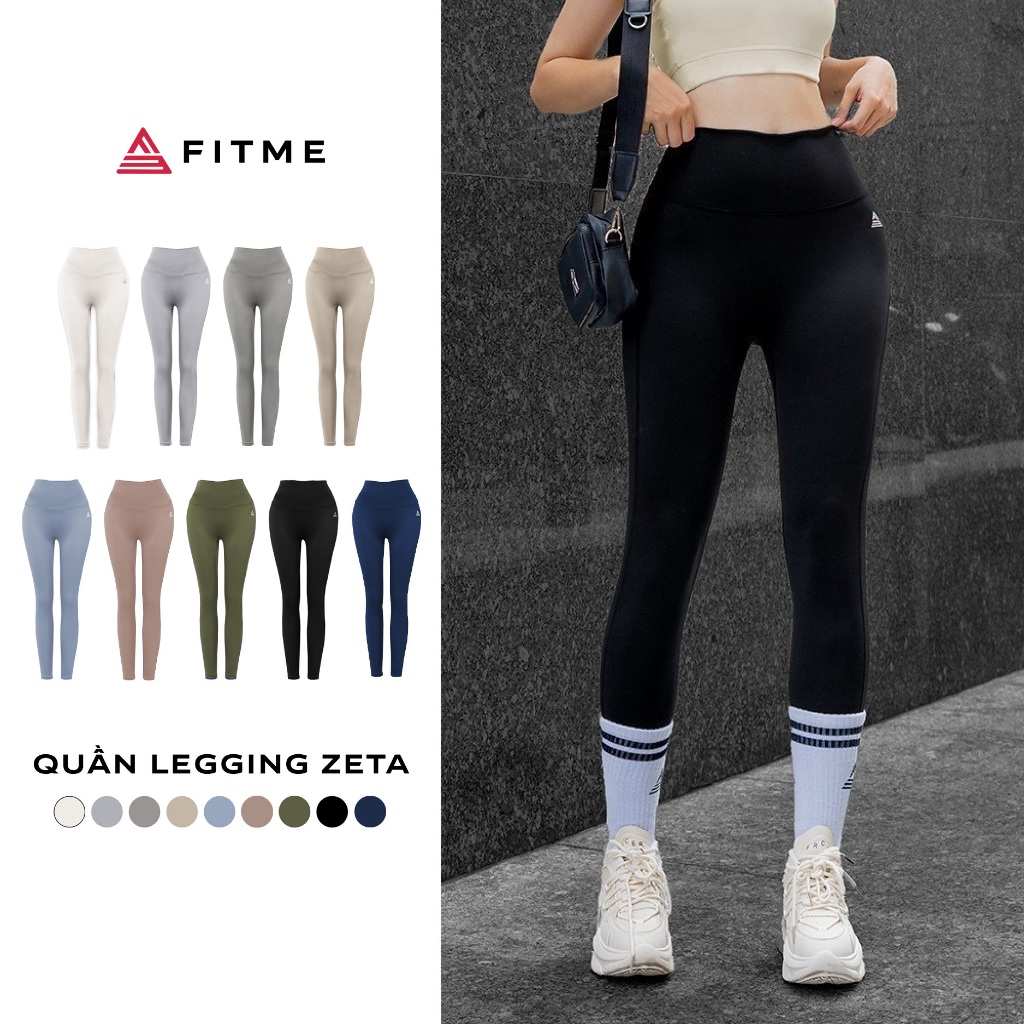 Quần tập gym yoga legging nữ cạp cao Fitme Zeta vải 2 lớp nâng v3 tôn dáng cao cấp QDZT | BigBuy360 - bigbuy360.vn