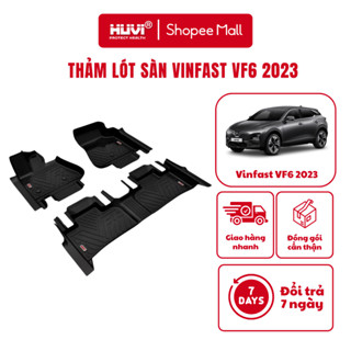 Thảm lót sàn xe Vinfast VF6 (2023-hiện tại) nhựa TPE đúc 3D tràn viền chính hãng HUVI Việt Nam