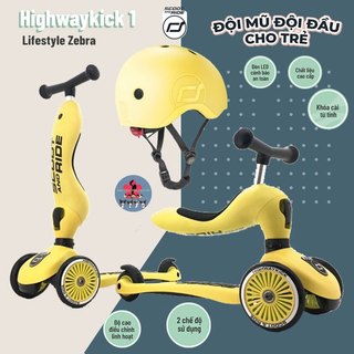 Bộ xe highwaykick 1 và mũ bảo hiểm - scoot and ride xe scooter, xe chòi chân