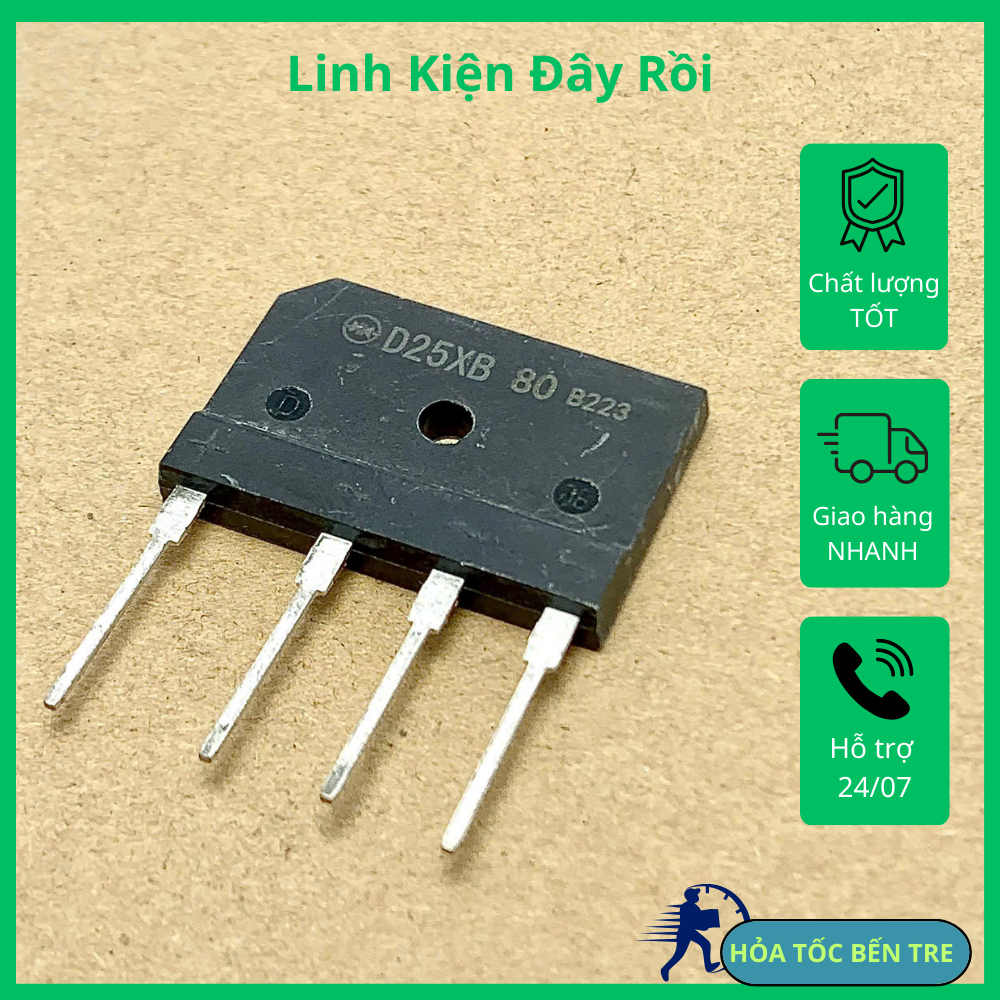 2 cái D25XB80 D25XB 80 cầu diode chỉnh lưu  800V 25A DIP-4
