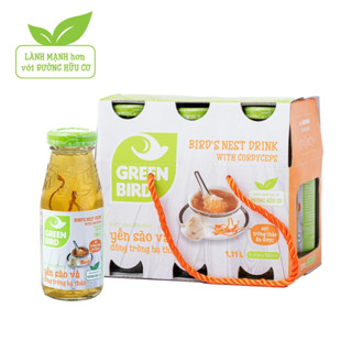 Lốc 6 chai nước yến sào Green Bird Đông Trùng Hạ Thảo 185ml