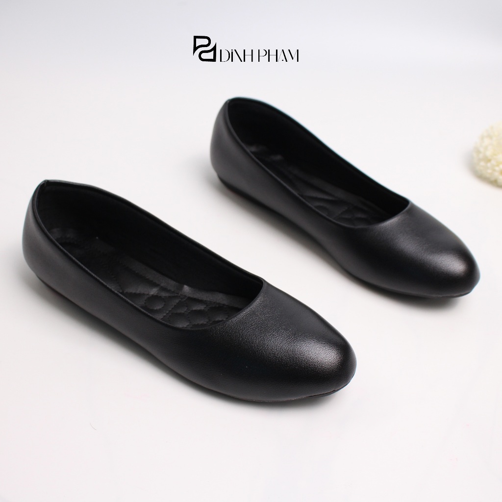 Giày bệt mũi tròn 1 phân mềm êm dễ đi, đế cao su nước chống trơn trượt tốt