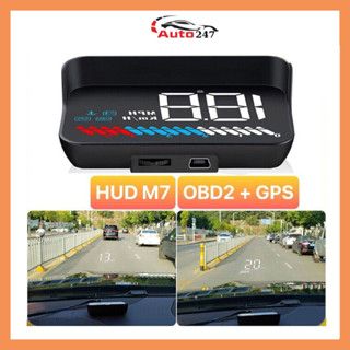 Bộ HUD Ô tô M7 OBD GPS hiển thị tốc độ thông tin lên kính lái